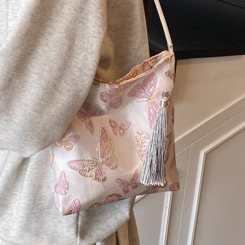Elegante floral bedruckte Handtasche