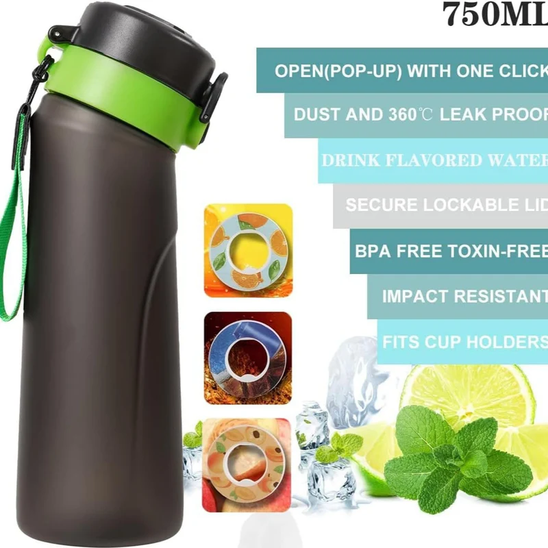 Trinkflasche mit Geschmacksringen, 750 ml