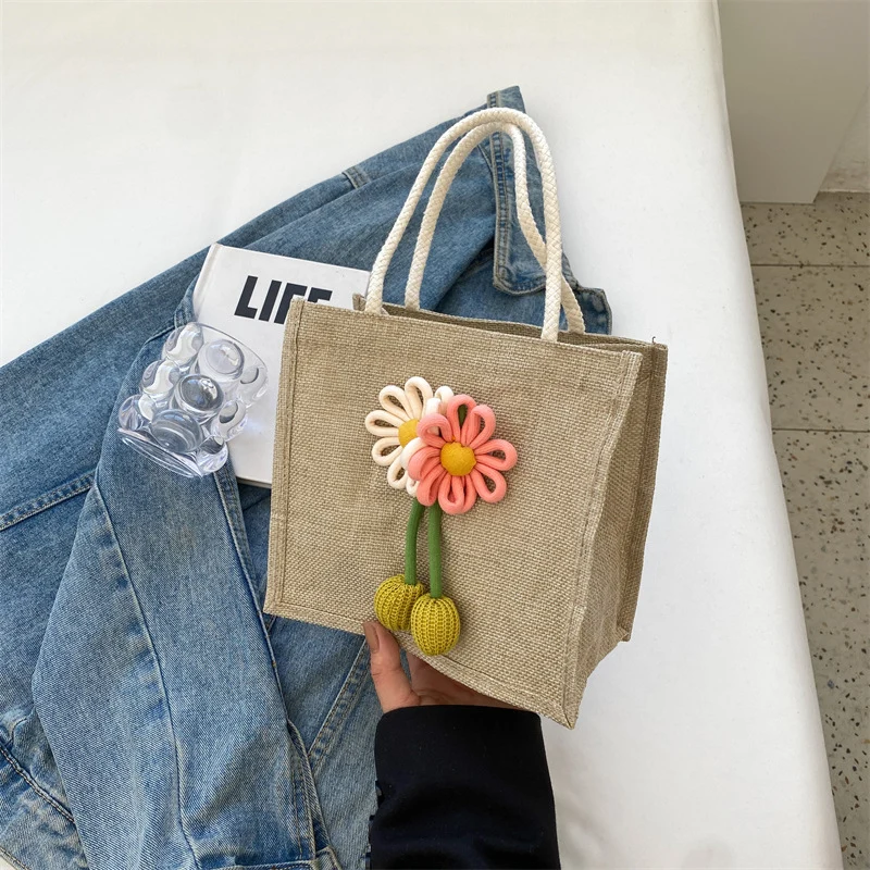 Dekorative Blumen Akzent Tragetasche
