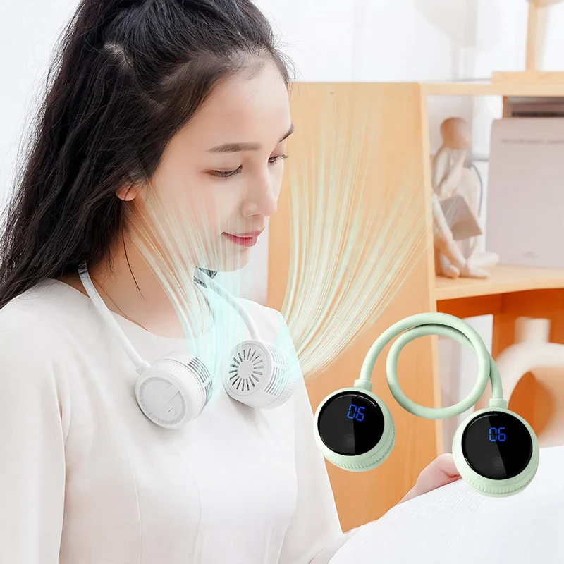 Tragbarer Hals-Ventilator mit USB-Aufladung
