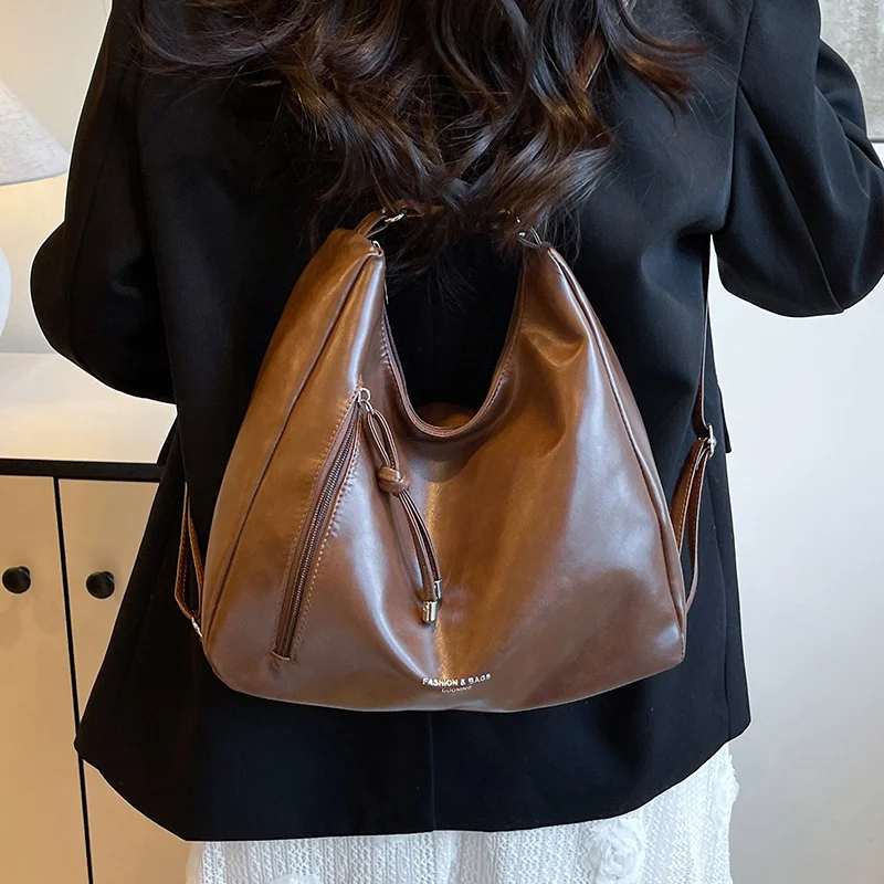 Lässige Leder Hobo-Tasche