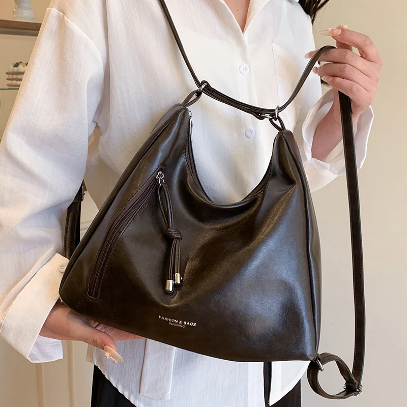 Lässige Leder Hobo-Tasche