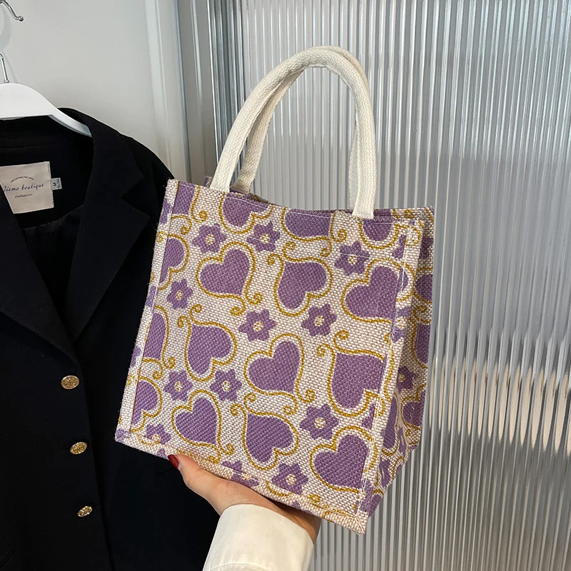 Lässige Tote-Tasche mit Herzmuster