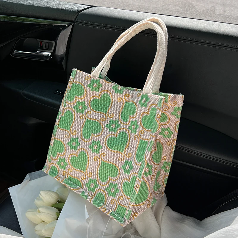 Lässige Tote-Tasche mit Herzmuster