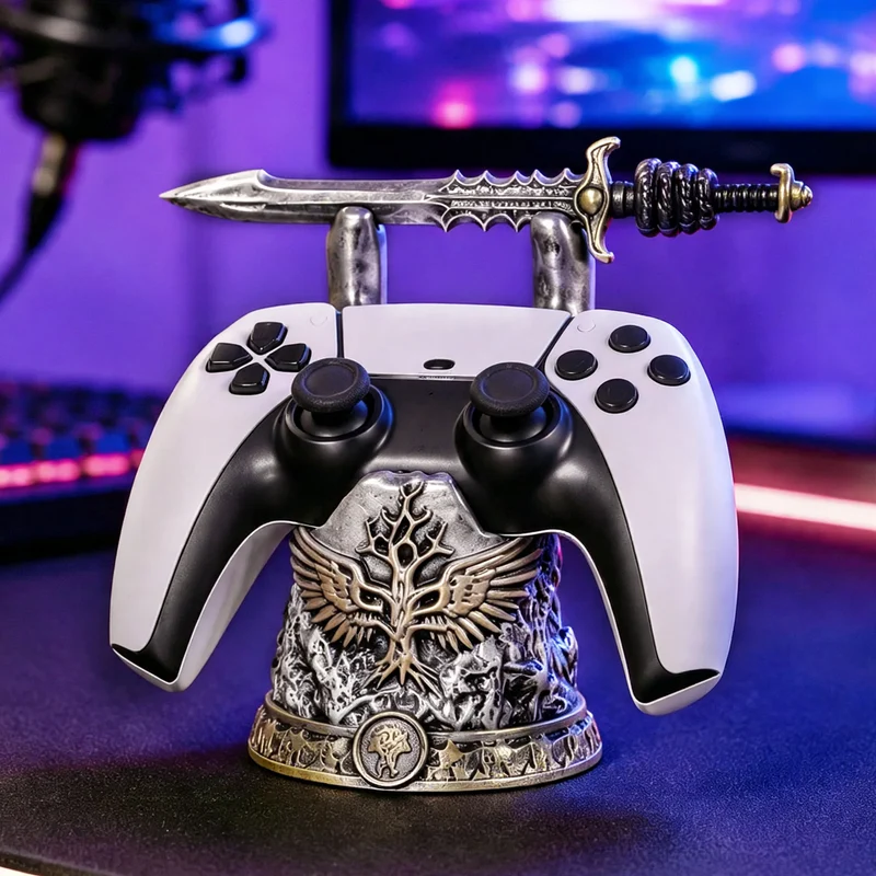 Spielecontroller-Ständer, handbemalte Kunstharzfigur
