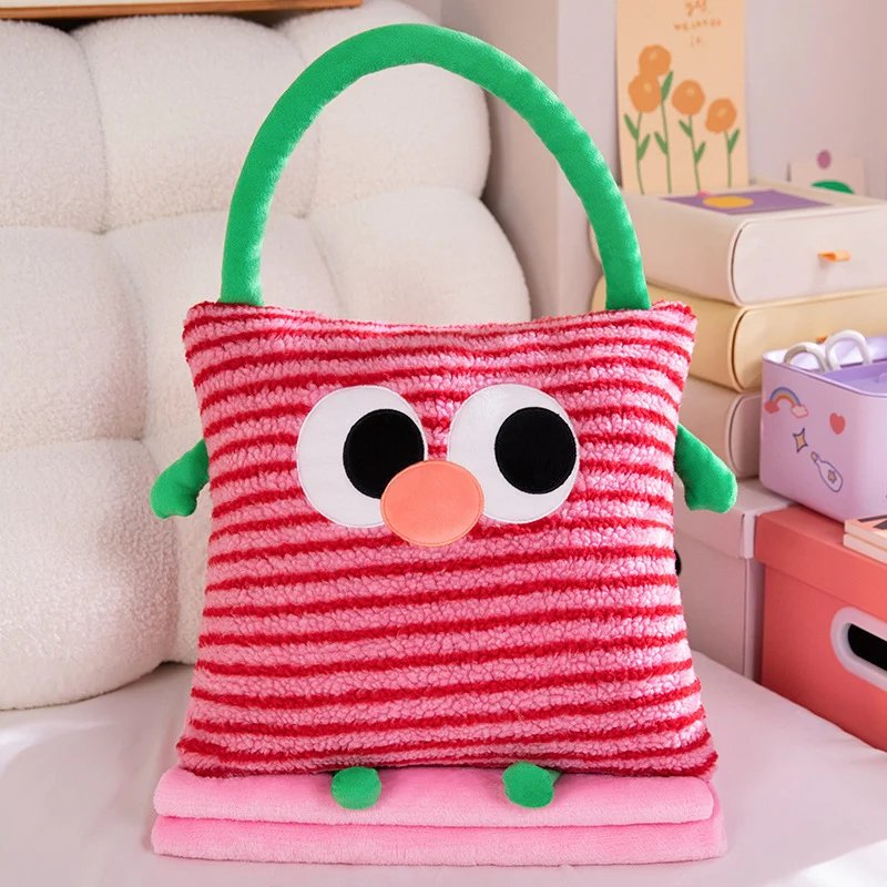 Kuschelkissen und Decke 2-in-1, Streifenmuster