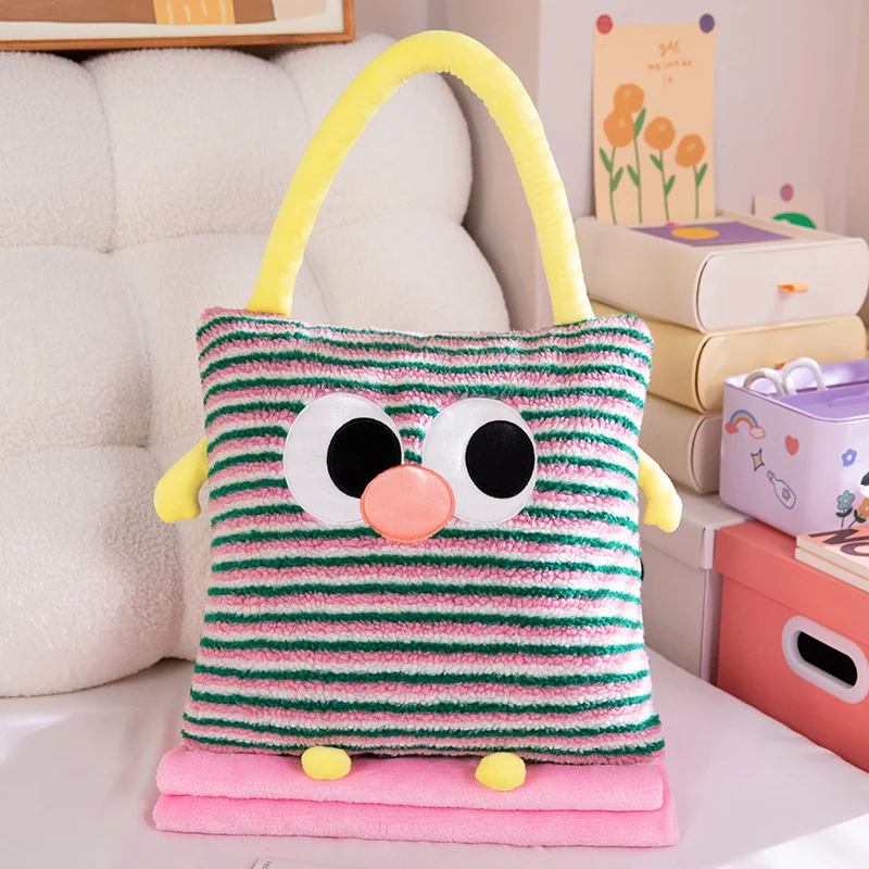 Kuschelkissen und Decke 2-in-1, Streifenmuster