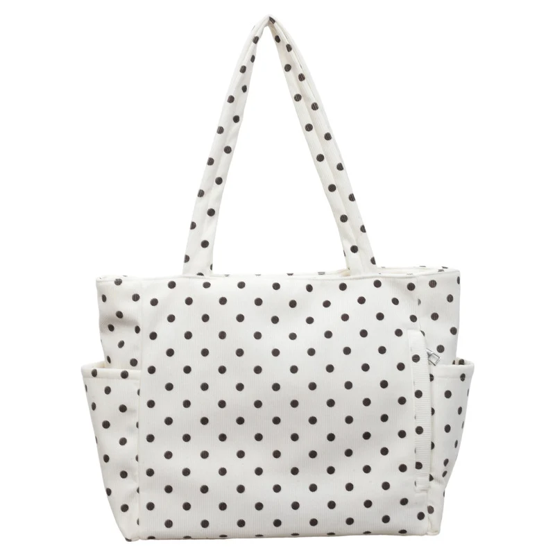 Geräumige Pünktchen-Canvas-Tasche