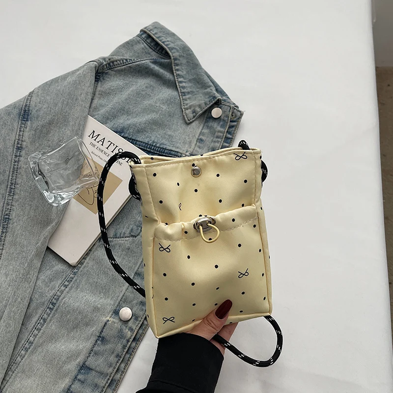 Lässige Kordelzug Mini Schultertasche