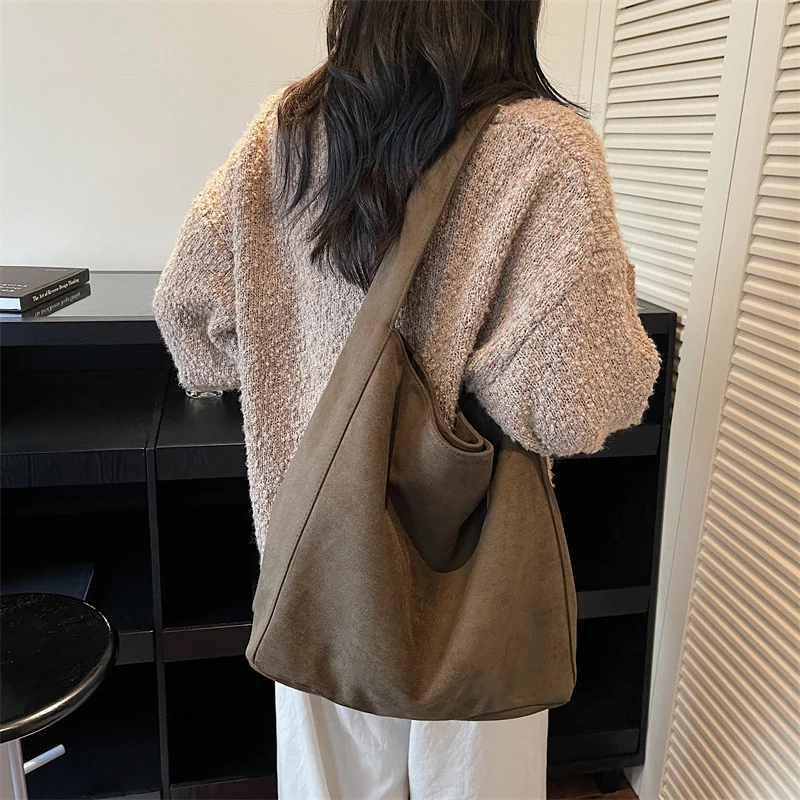 Weiches Wildleder Hobo Tote Bag