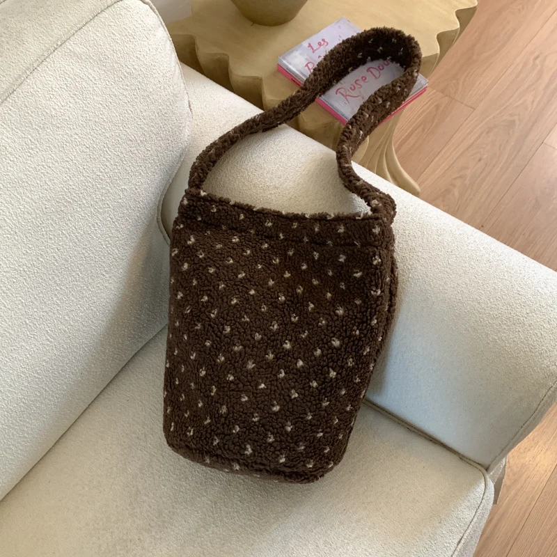 Weiche Plüsch Utility Schultertasche