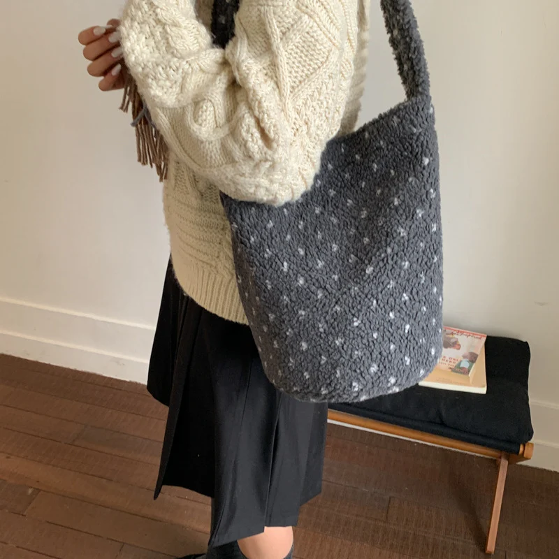 Weiche Plüsch Utility Schultertasche