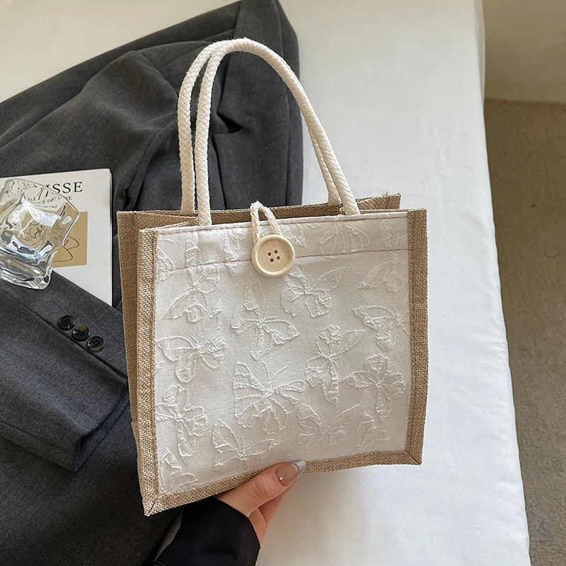Schmetterling bestickte Stofftasche