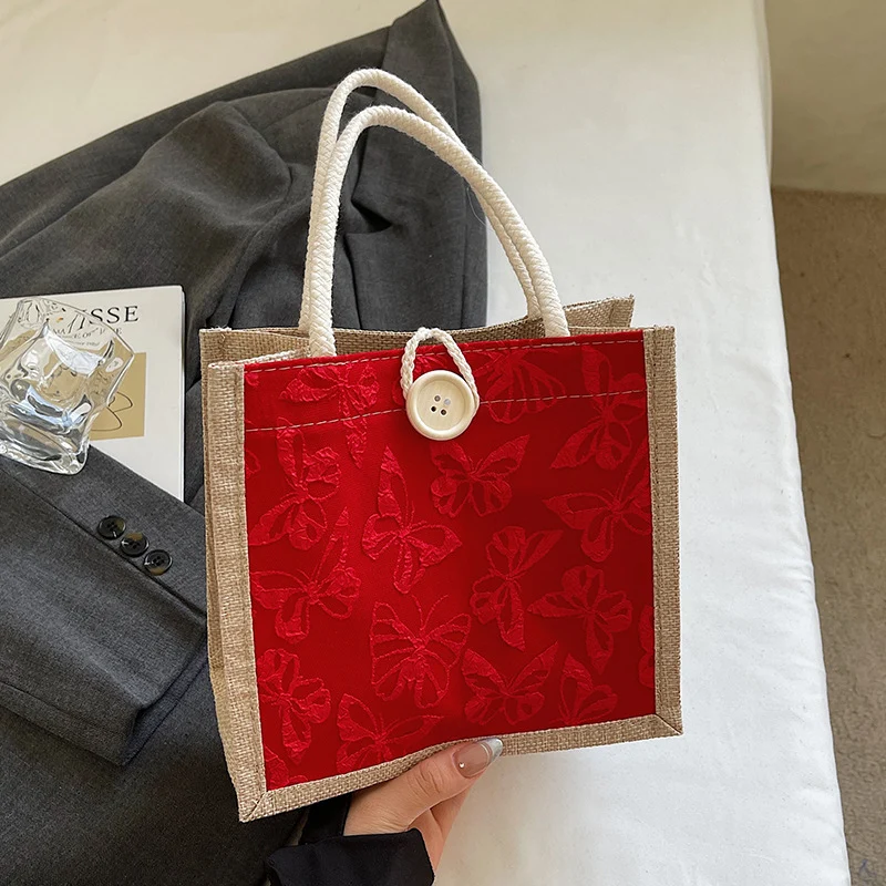 Schmetterling bestickte Stofftasche