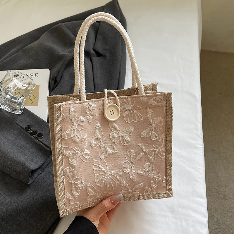 Schmetterling bestickte Stofftasche