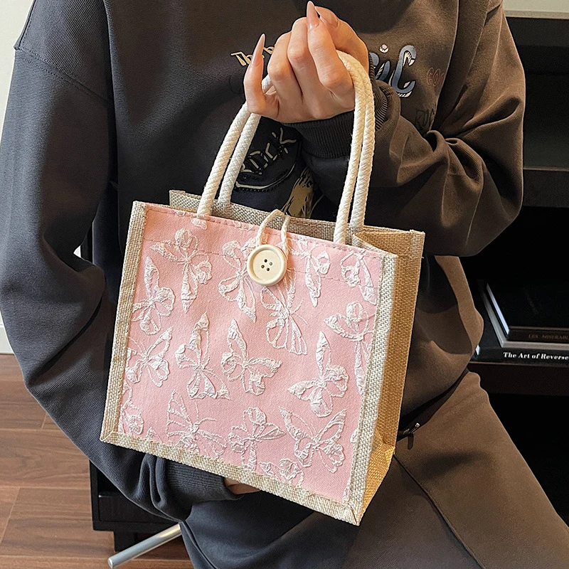 Schmetterling bestickte Stofftasche