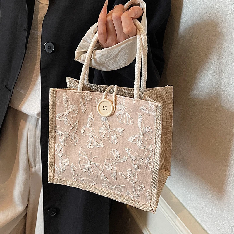 Schmetterling bestickte Stofftasche