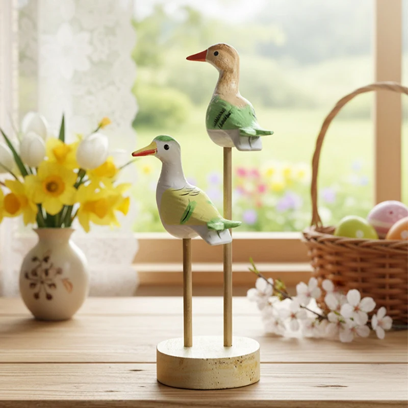 Holz-Vogel Dekofigur, Tischdeko im Neuchinesischen Stil