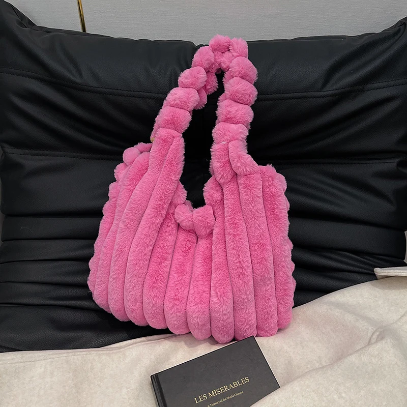 Plüsch Übergroße Schultertasche