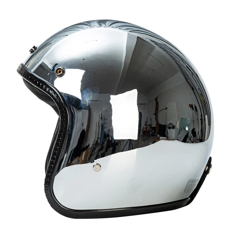 Retro Chrom Motorradhelm Skanto