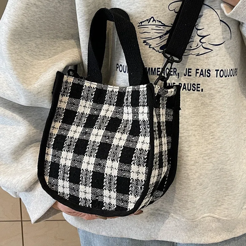 Charmante Karos Schulter Tote Bag
