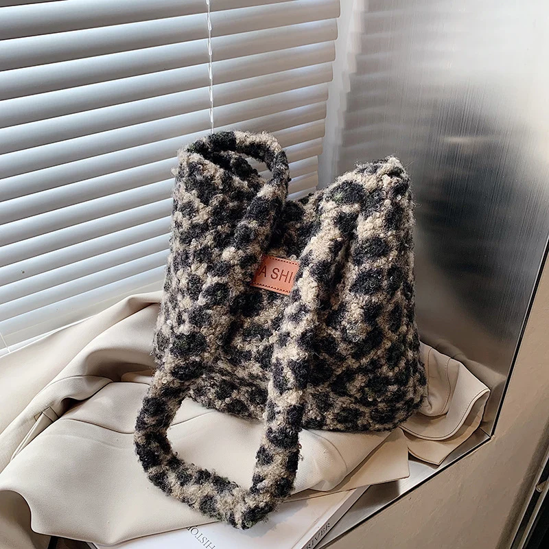 Weiche Leopardenmuster Schultertasche