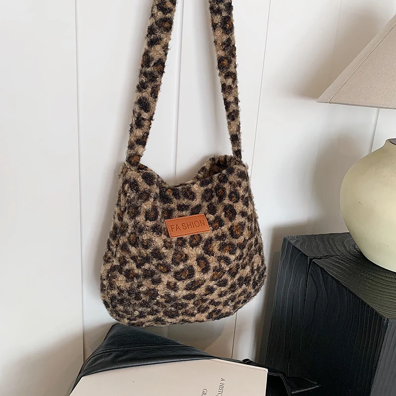 Weiche Leopardenmuster Schultertasche