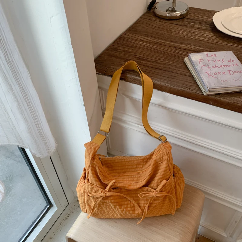Weiche Stoff Freizeit Schultertasche