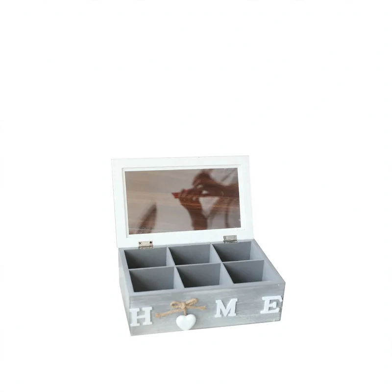 Holz-Aufbewahrungsbox mit Fächern, modernes Design