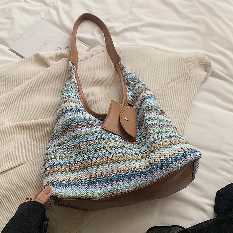 Bohemian Geflochtene Strohtasche