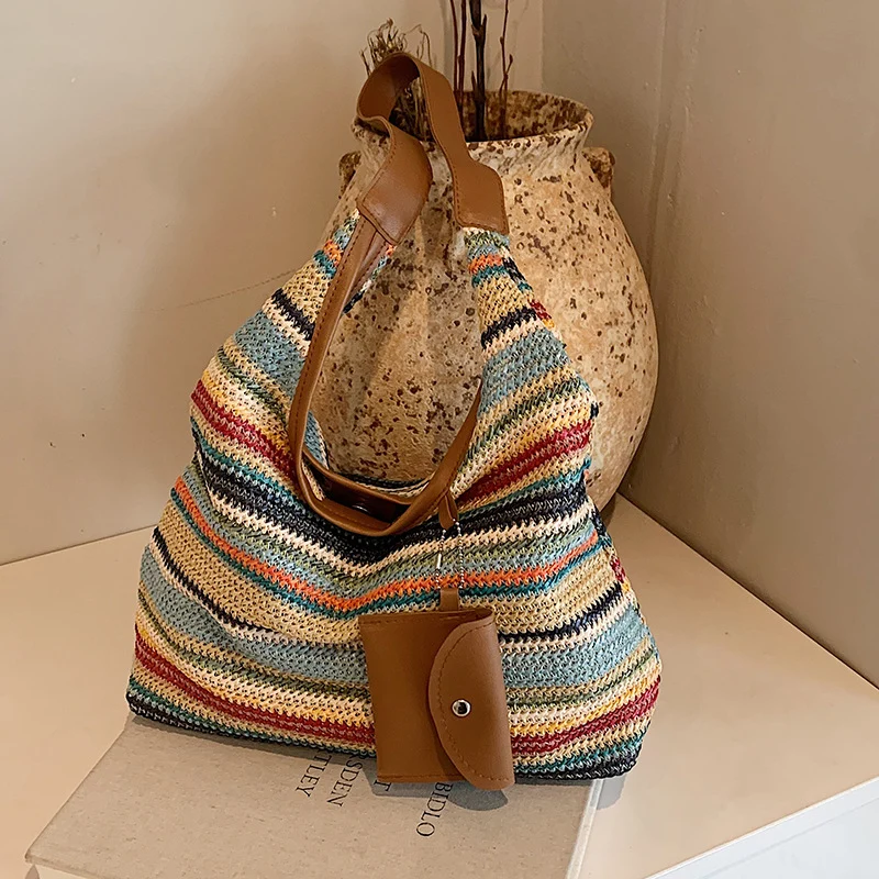 Bohemian Geflochtene Strohtasche