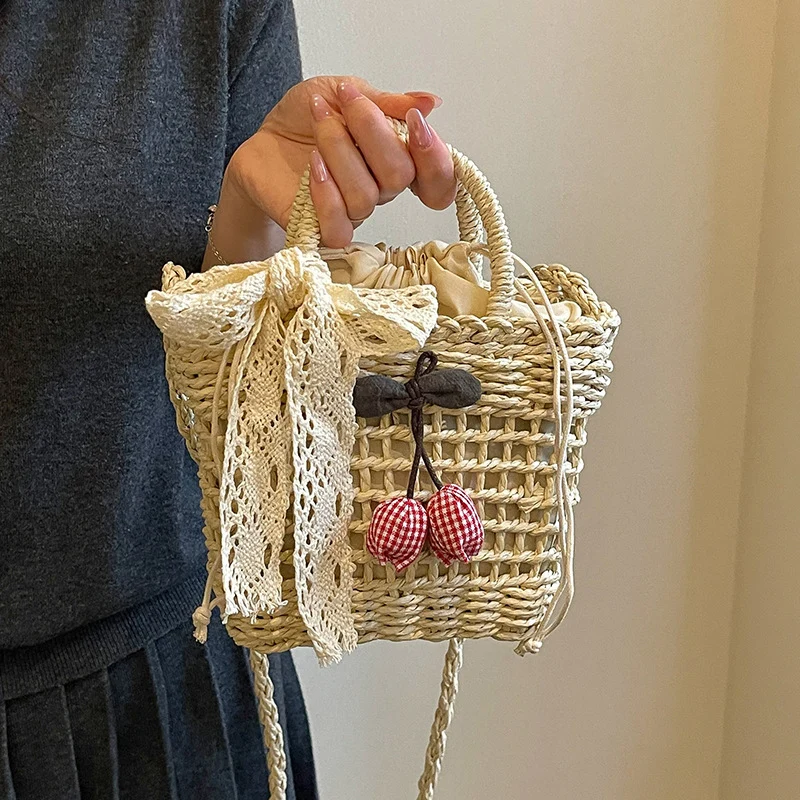 Bohemian Geflochtene Strohtasche