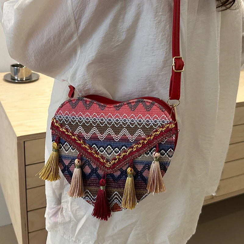 Bohemian Herzförmige Umhängetasche