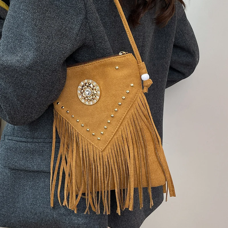 Bohemian Fransen Clutch Tasche