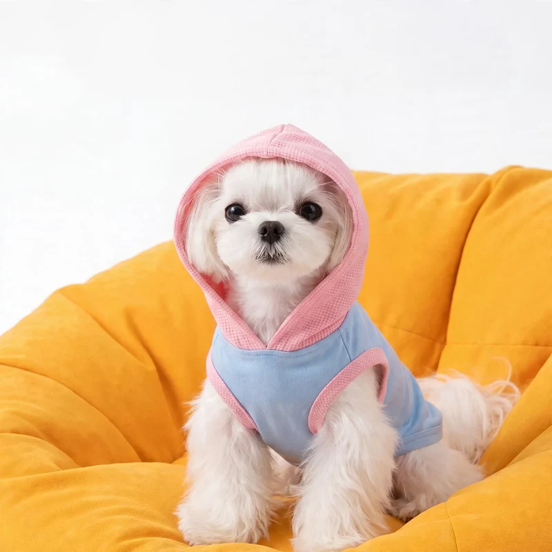Ärmellose Kapuzen-Weste für kleine Hunde