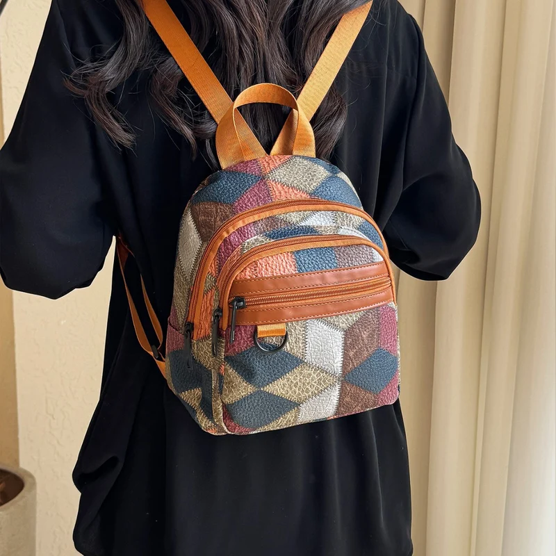 Stylische geometrisch gemusterte Mini-Rucksack für Frauen Brehn