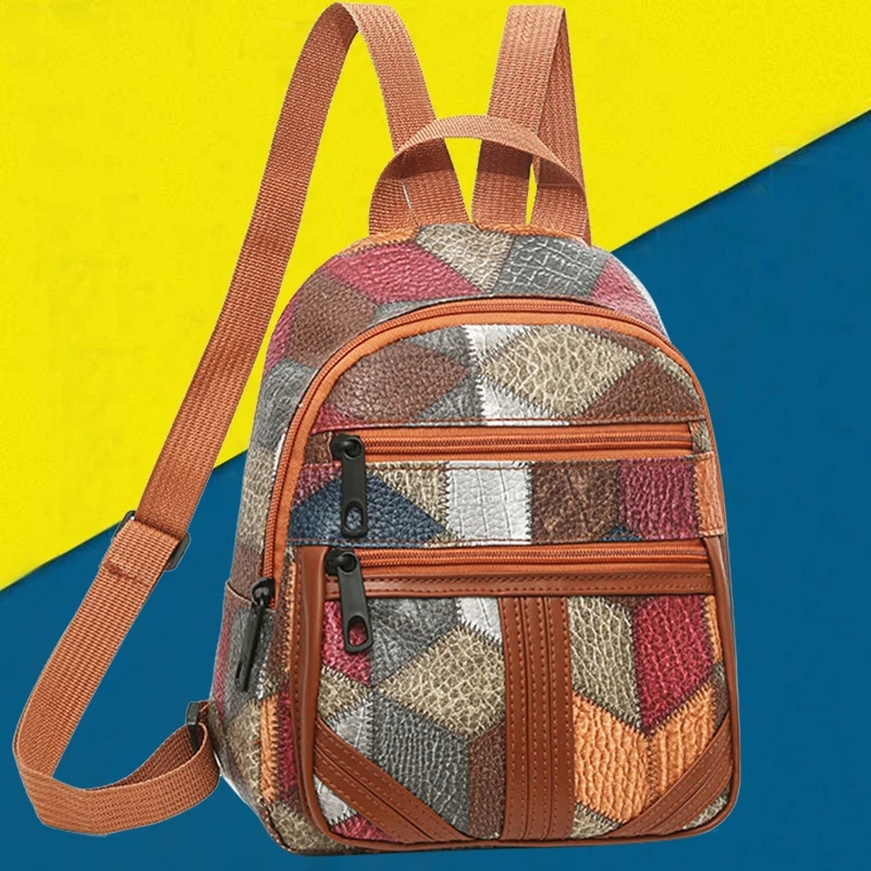 Damen Geometrisches Muster Mini Rucksack Brehn