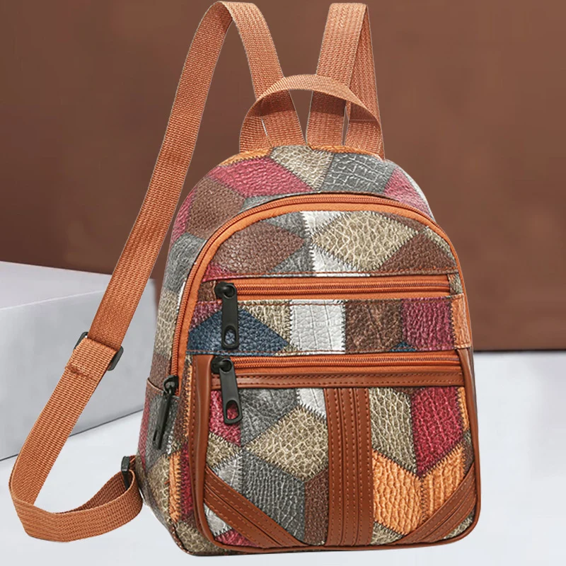 Damen Geometrisches Muster Mini Rucksack Brehn