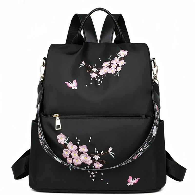 Damen bestickter Blumen Rucksack Brehn