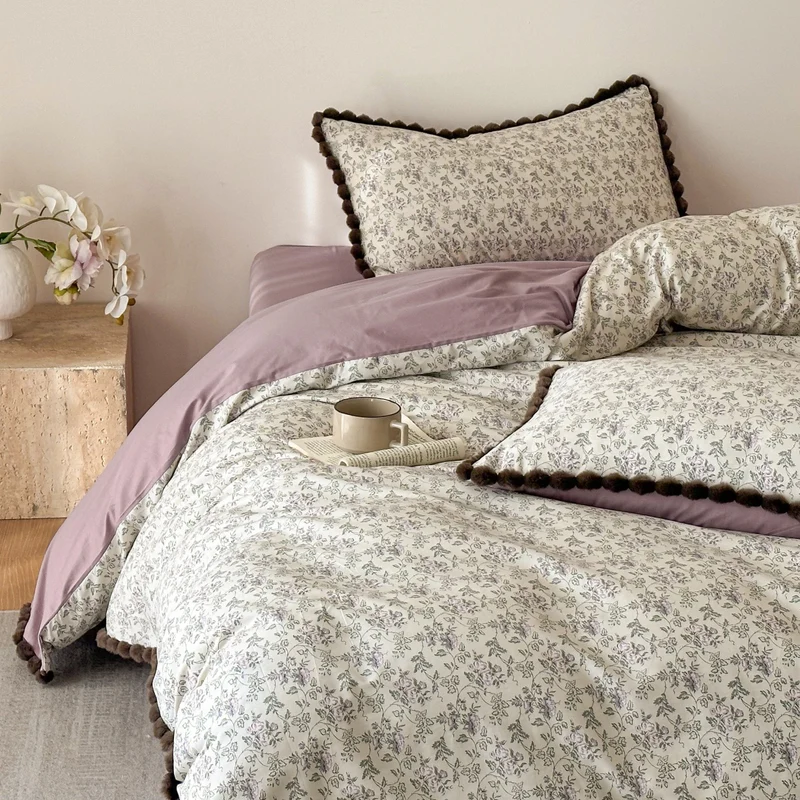Baumwoll-Bettwäsche-Set, Mutter-Baby-Qualität, Blumenmuster