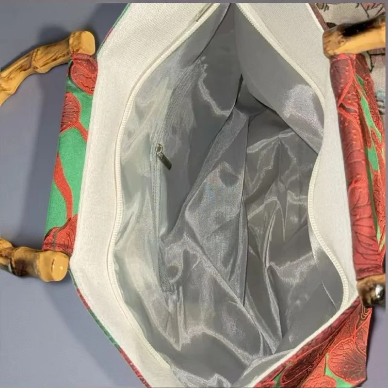 Stilvolle Baumwolltasche mit Bambusgriff Skanto