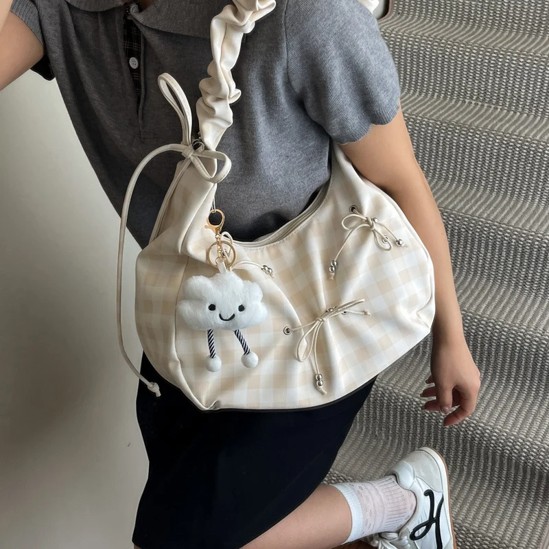 Moderne Raffung Griff Schultertasche