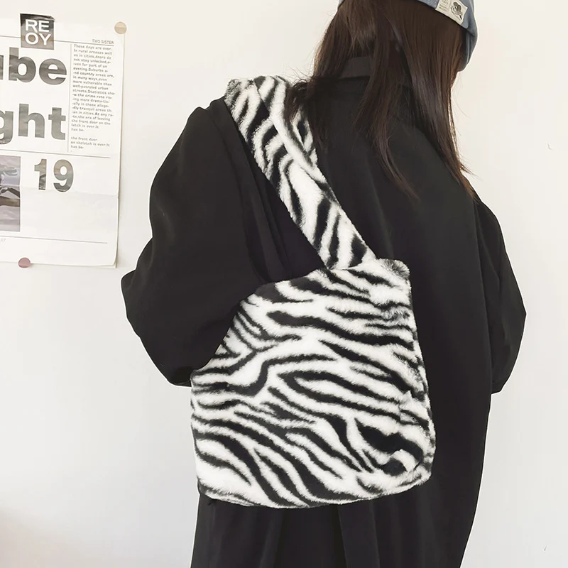 Luxuriöse Kunstfell Leopardenmuster Handtasche