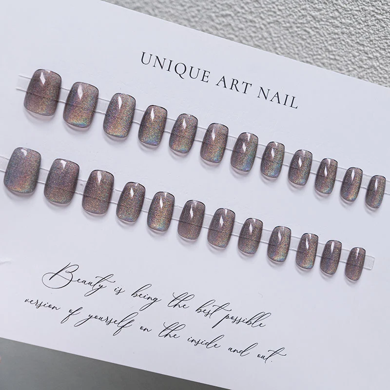 Elegante holographische Press-On Nägel