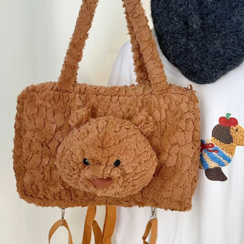 Süßes tierisches Plüsch-Shopper-Tasche