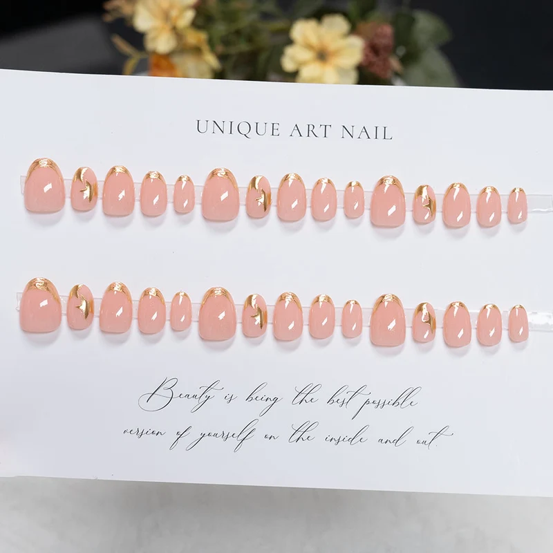 Elegante Gel Press-On Nagelkunst