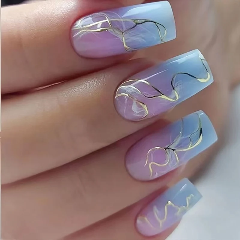 Elegantes Marmor Design Nagelkunst
