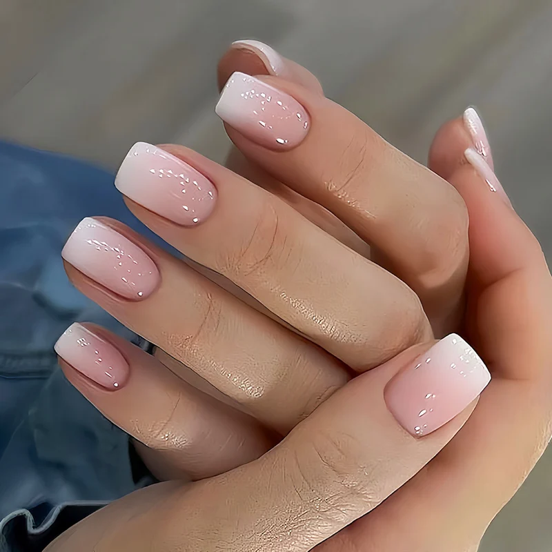 Elegante lange Stiletto glänzende Press-On Nägel