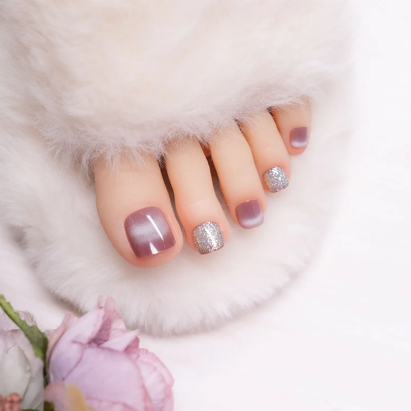 Elegante Glitzernde Gel Fußnagelkunst