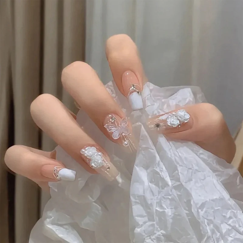 Elegantes Floral Acrylnagelset